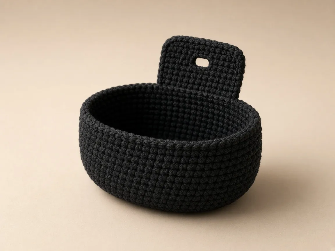 The flap is worked on seven stitches at the back of the rim.