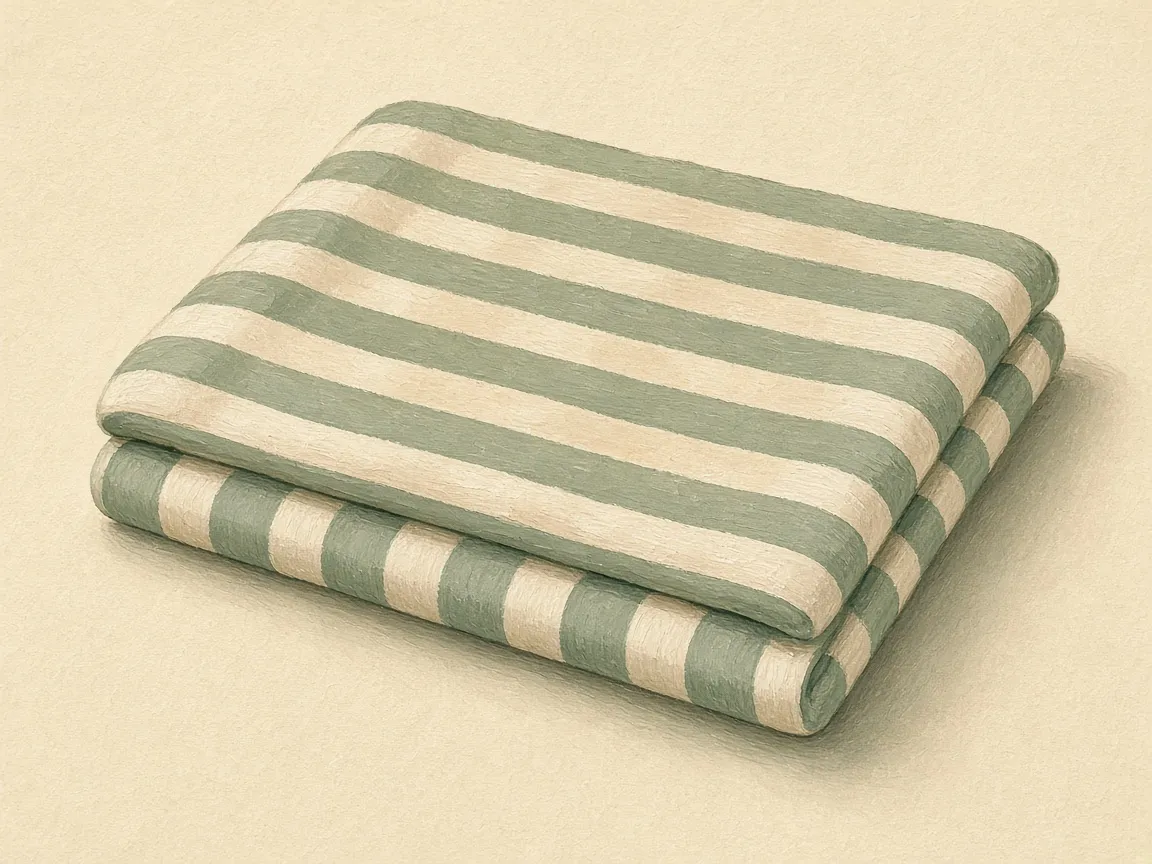 A folded rectangular crochet blanket
