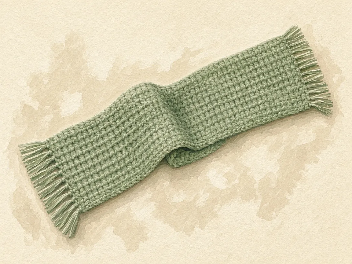A long narrow crochet scarf