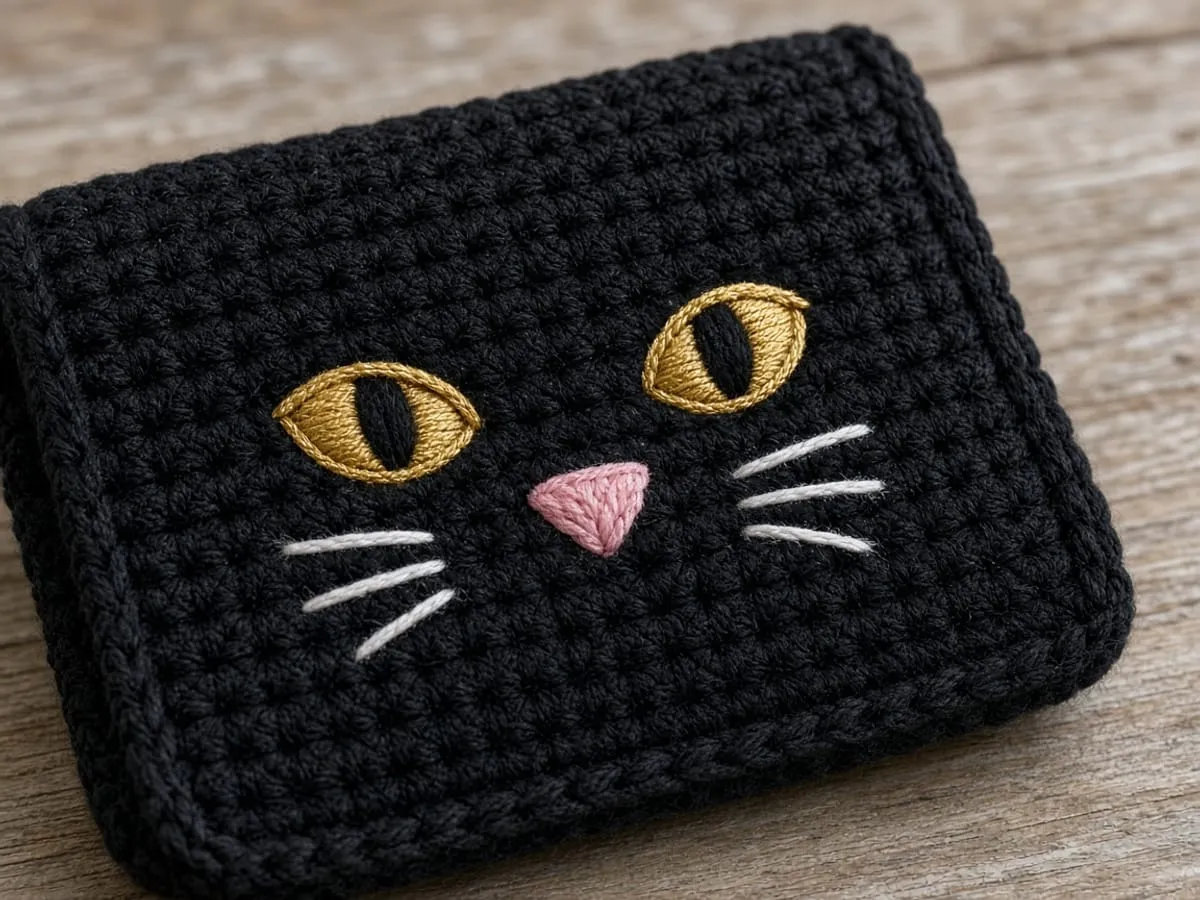 Close view of the gold eyes, pink nose, and three whiskers on each side