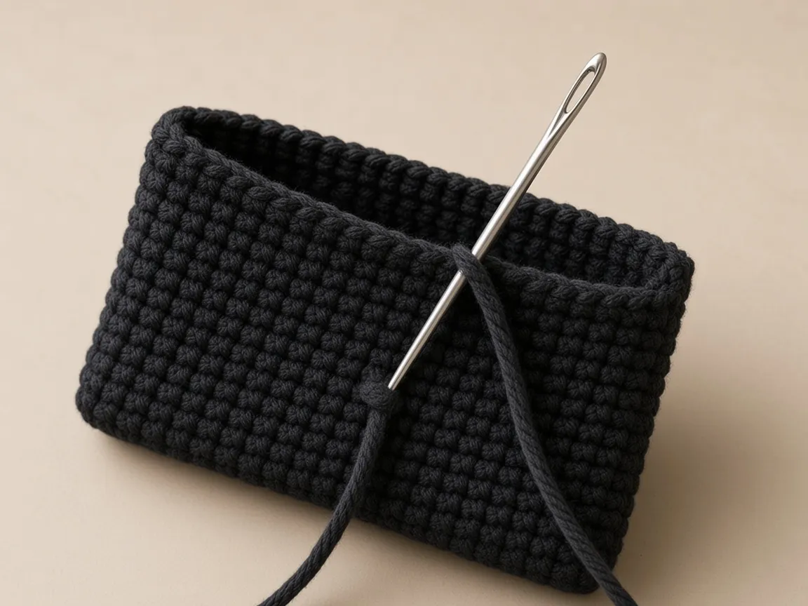 Weave each tail inside the tube, then change direction once.