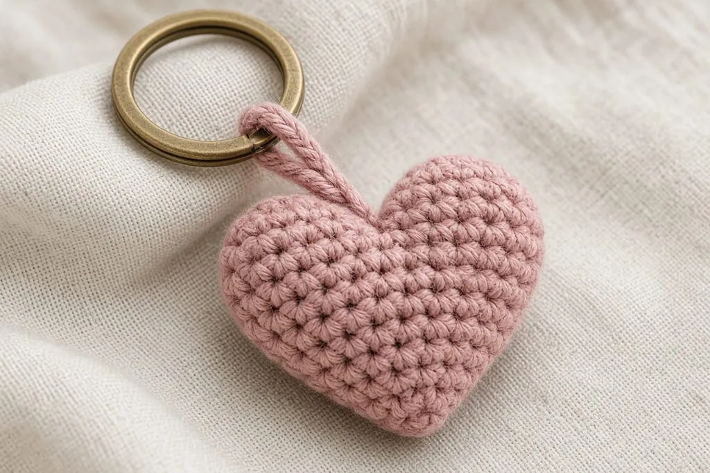 A small heart on a brass ring