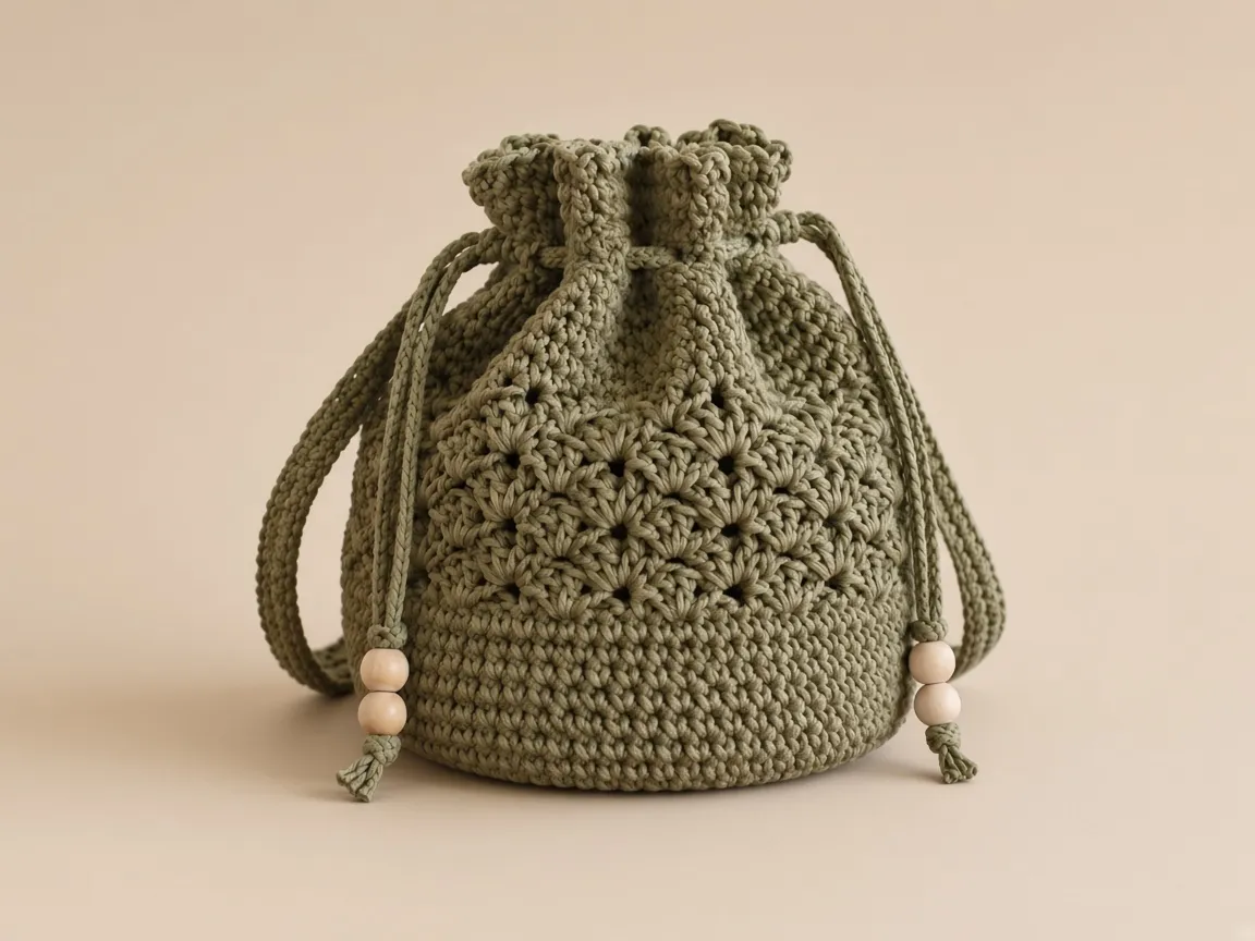 The cord runs through the eyelets and closes the top.