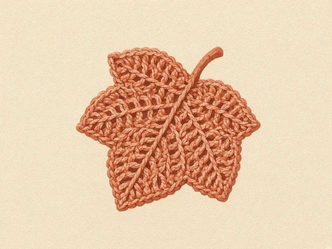A single crochet autumn leaf