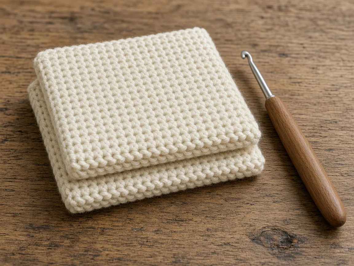 Two cream squares stacked, edges aligned