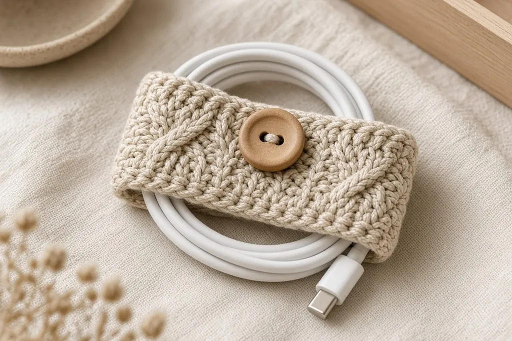 How to Crochet a Cable Organizer