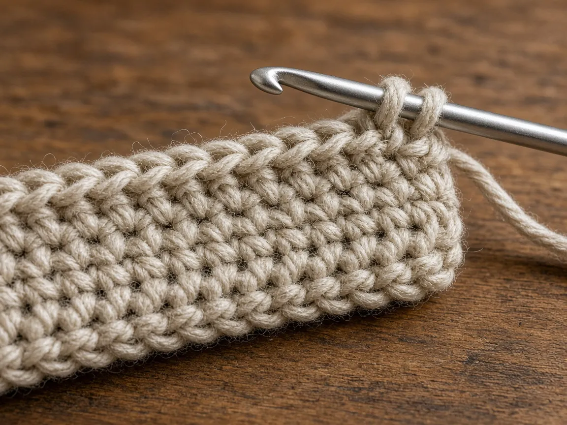 A ribbed oatmeal crochet band