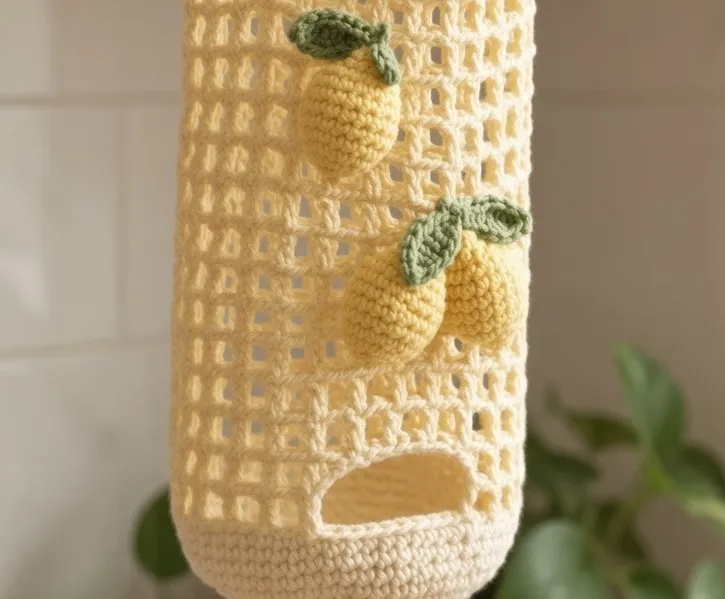 Lower solid band under the mesh on the locked pale yellow holder
