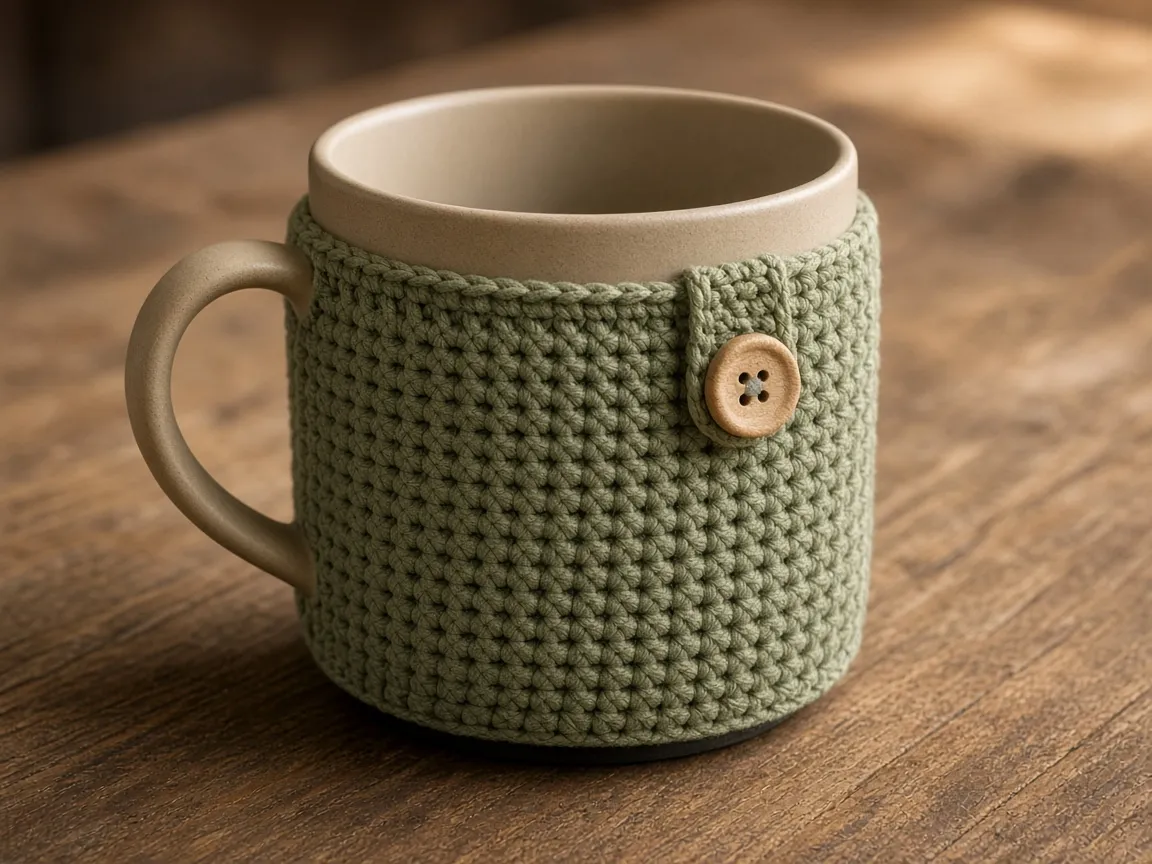 The wrap buttoned with the handle outside