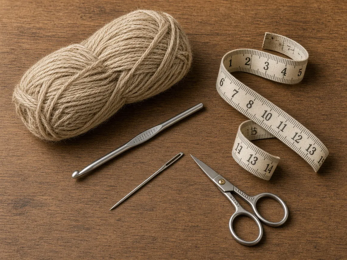 Worsted yarn, a hook, and a tape measure