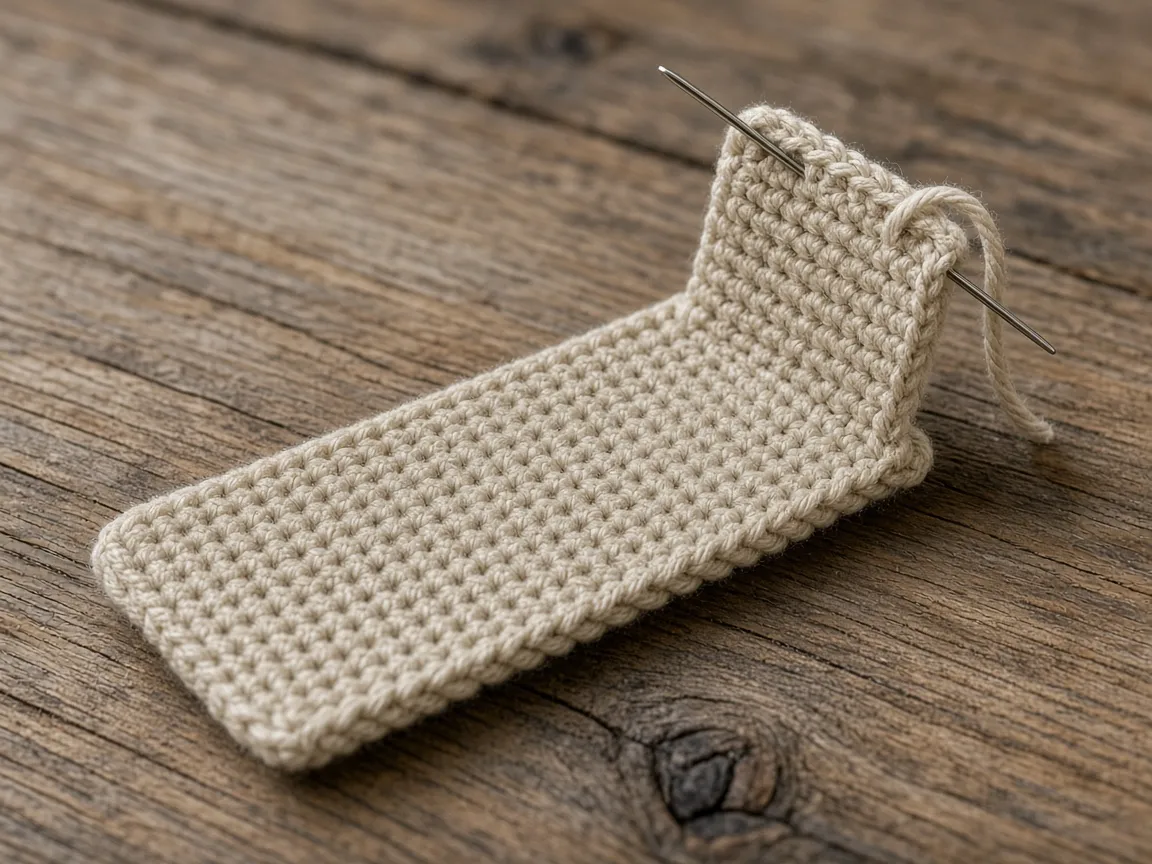 A short heel tab on the unmarked end of the sole