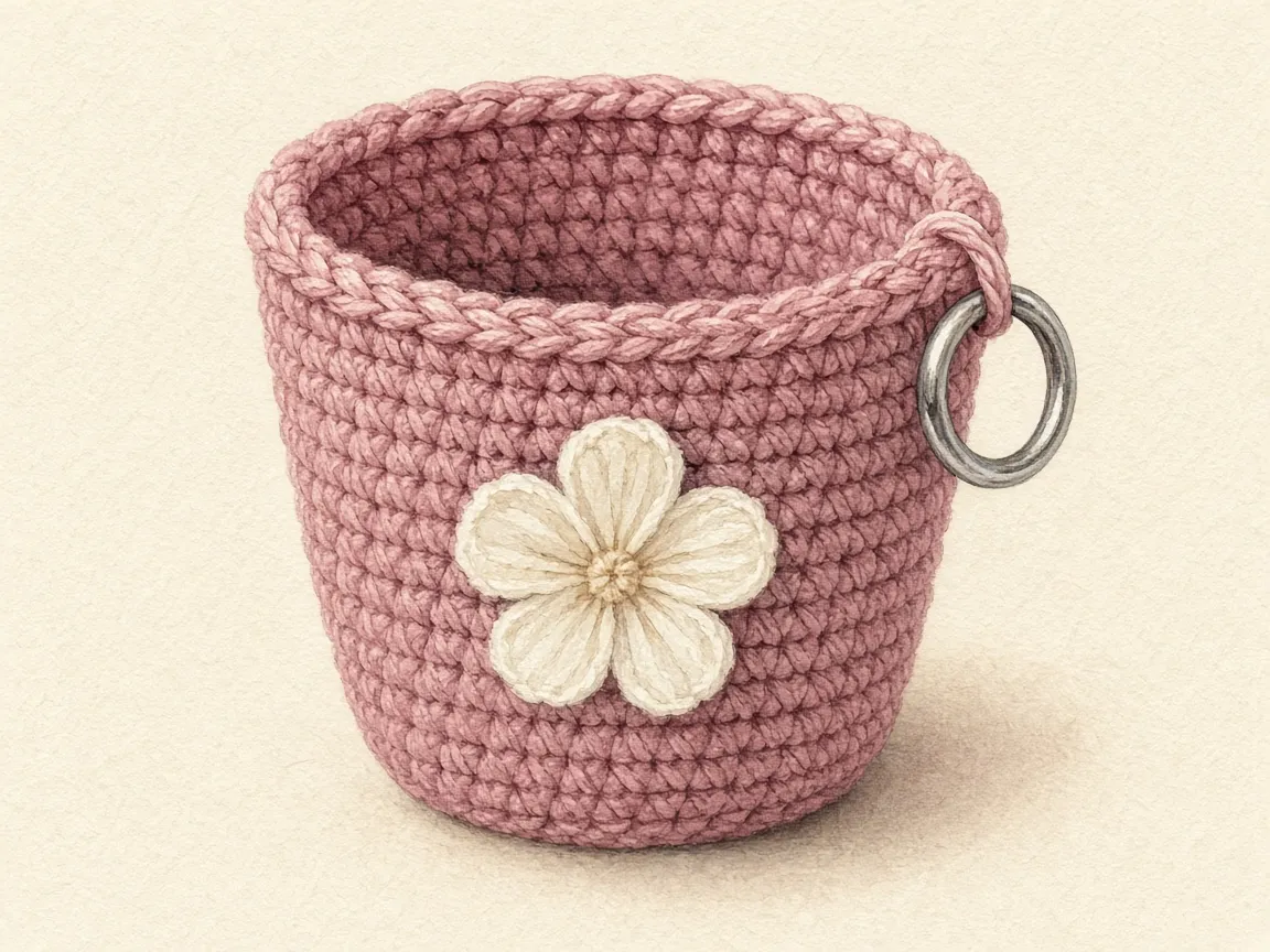 The open top of the holder, with the flower below the rim