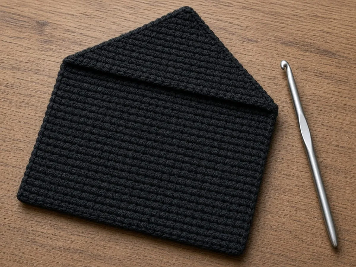 The black pointed flap before any embroidery