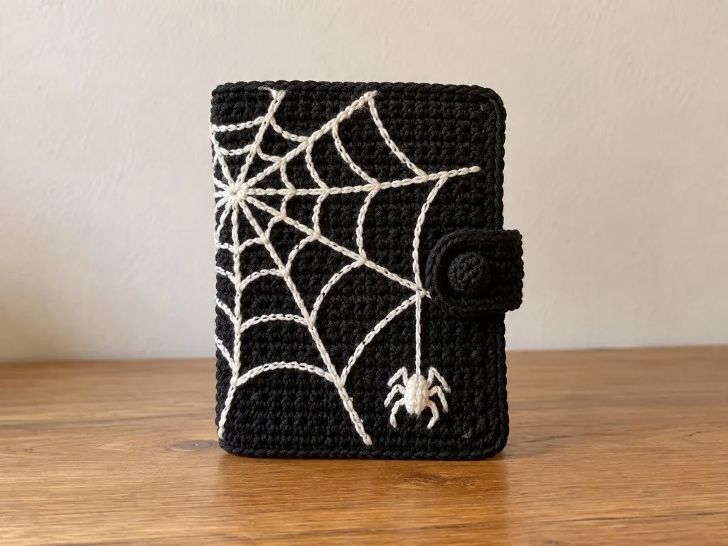 Spiderweb Crochet Wallet: Free Pattern With an Embroidered Web