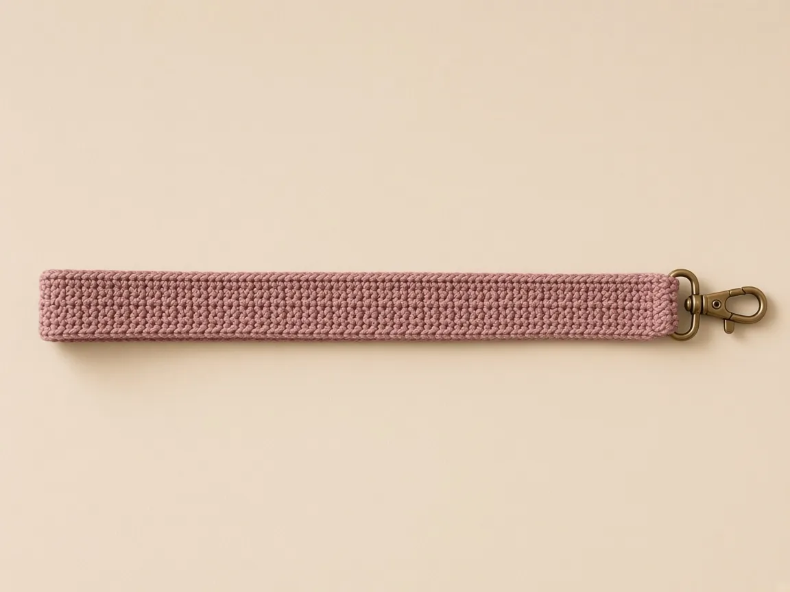 The strap is several stitches wide, not a single chain.